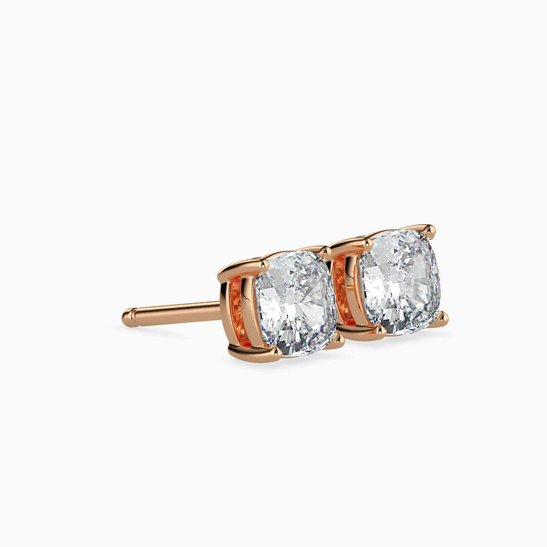Unique Cushion Cut Lab Diamond Solitaire Earrings