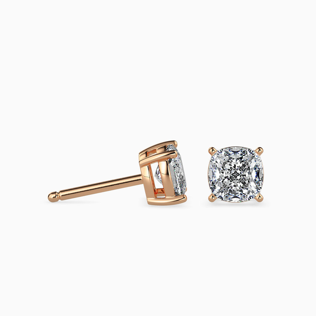Unique Cushion Cut Lab Diamond Solitaire Earrings