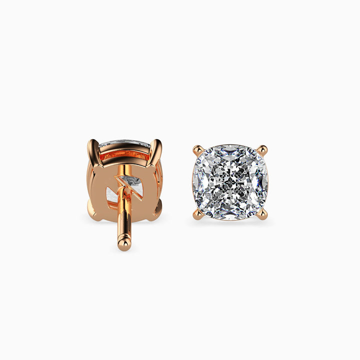 Unique Cushion Cut Lab Diamond Solitaire Earrings