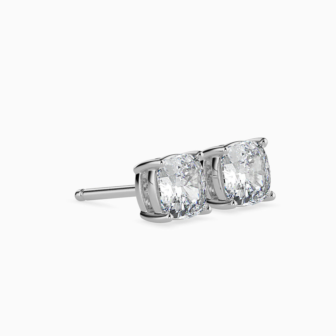 Unique Cushion Cut Lab Diamond Solitaire Earrings
