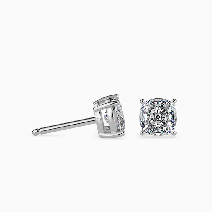 Unique Cushion Cut Lab Diamond Solitaire Earrings