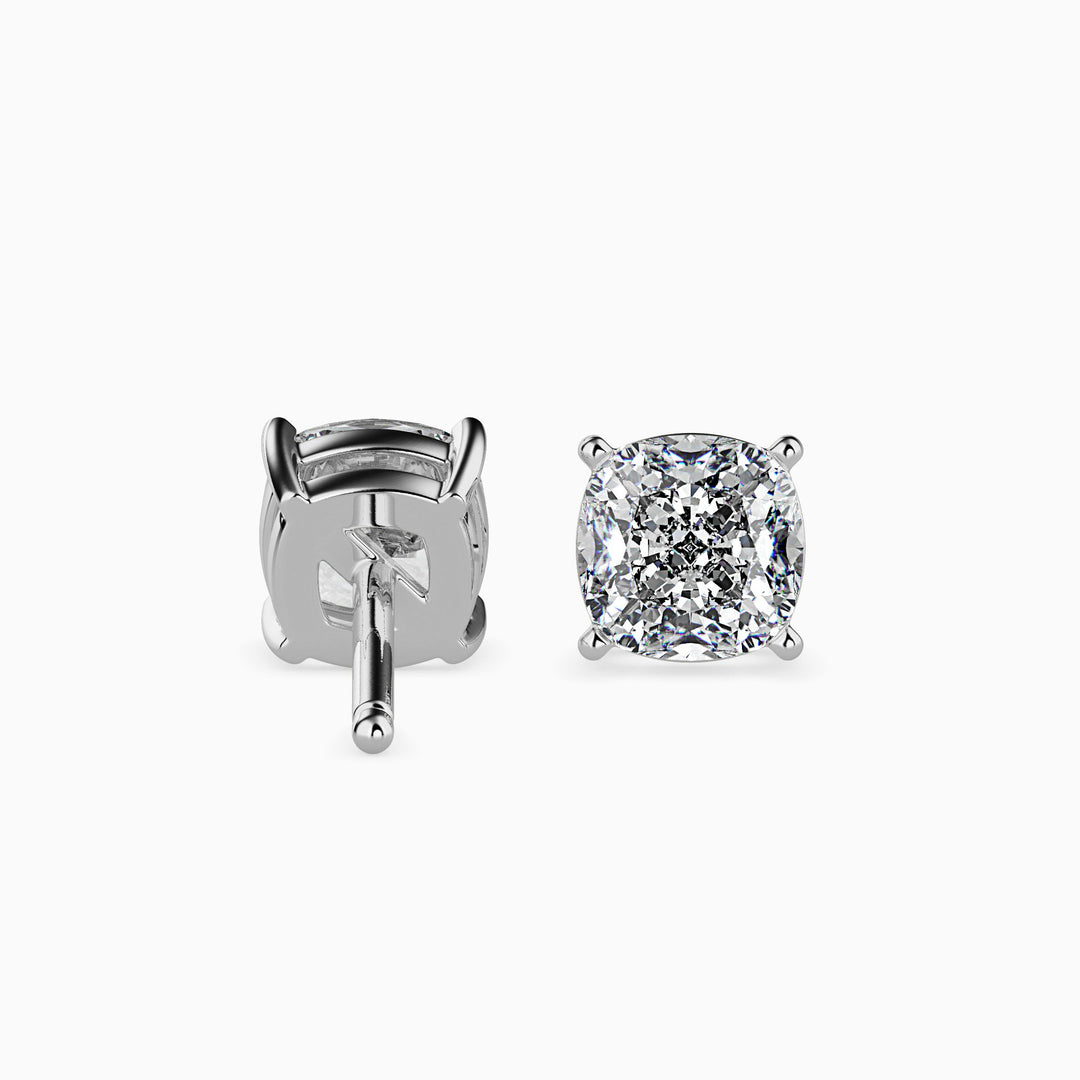 Unique Cushion Cut Lab Diamond Solitaire Earrings