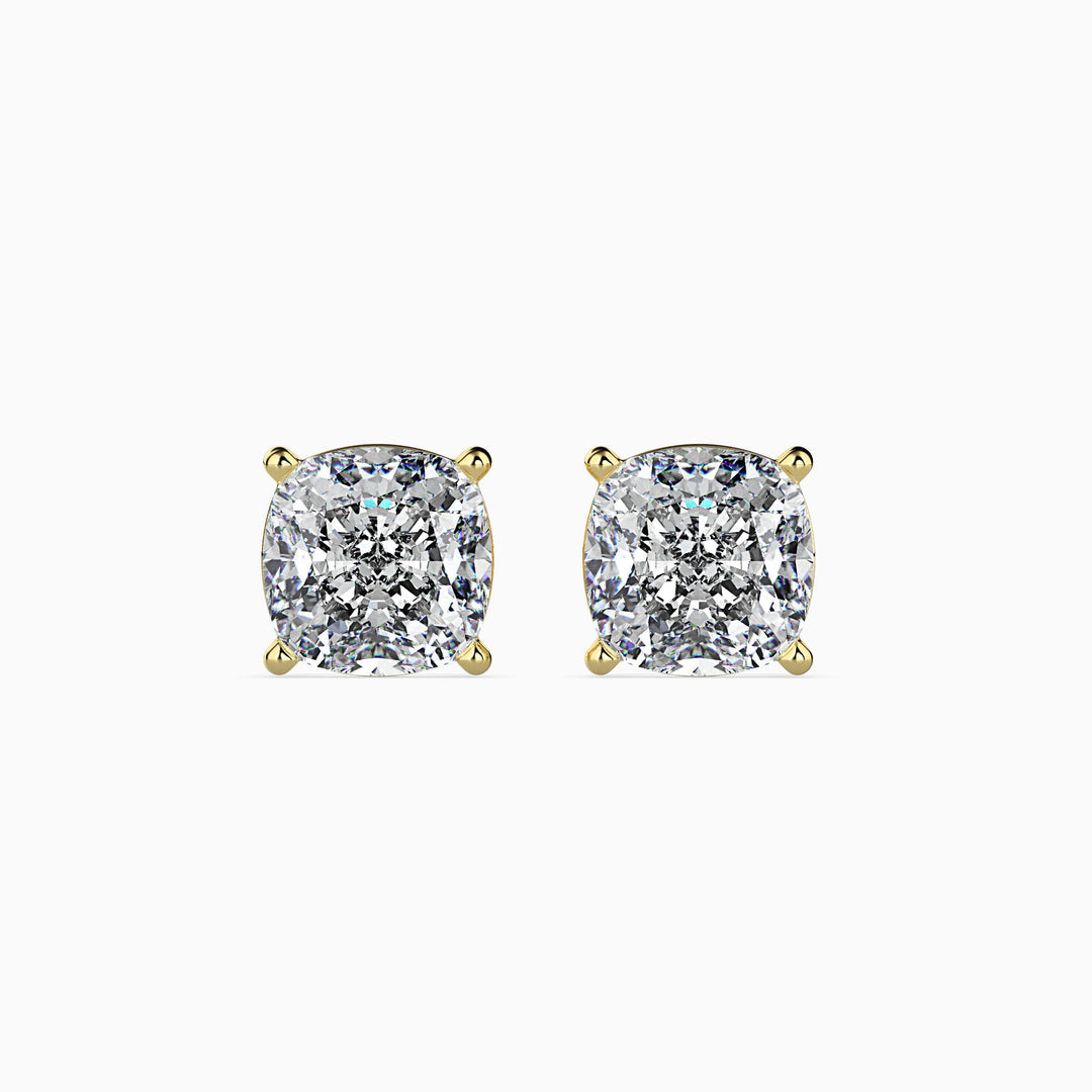 Unique Cushion Cut Lab Diamond Solitaire Earrings