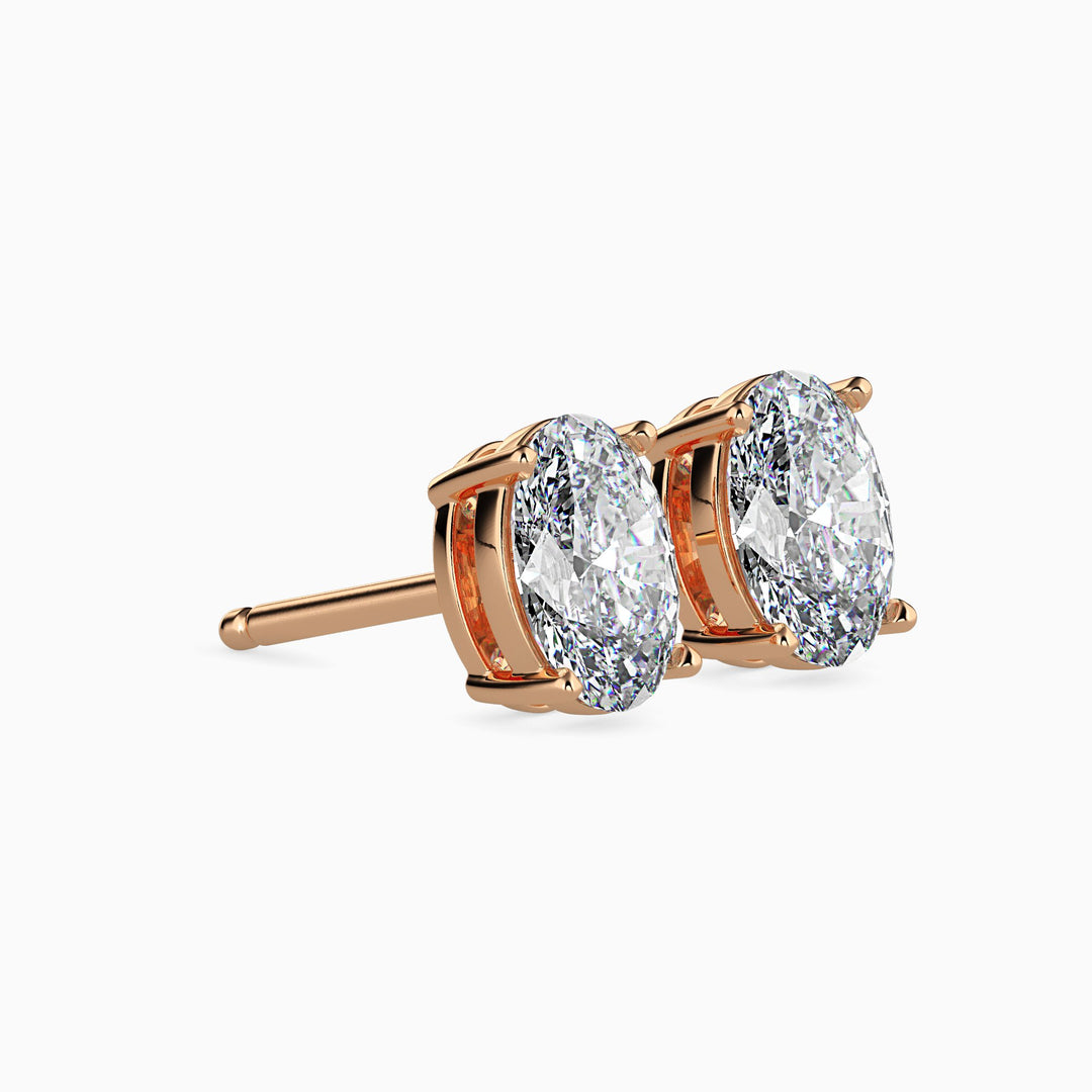 2 Carat Oval Cut Lab Diamond Solitaire Studs