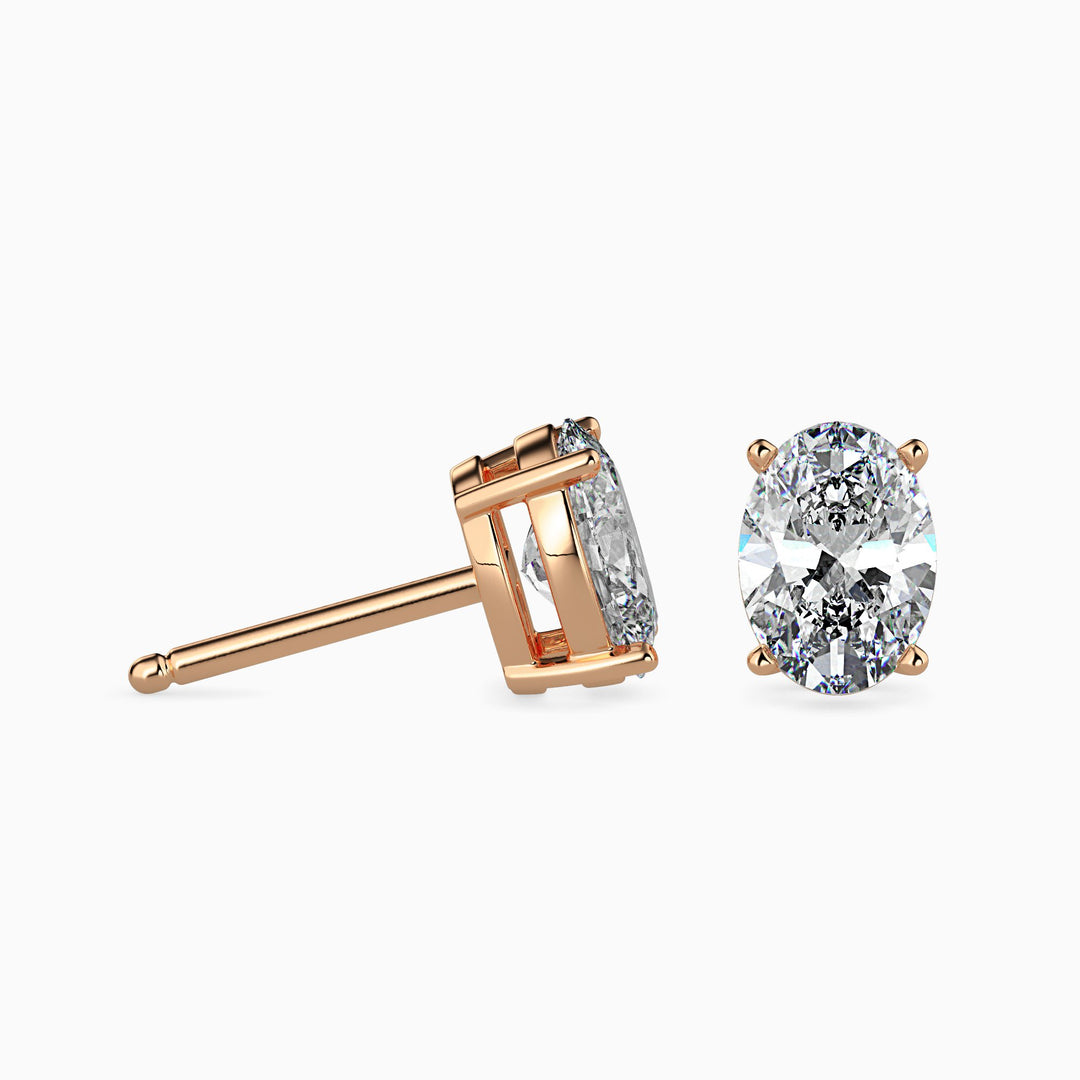 2 Carat Oval Cut Lab Diamond Solitaire Studs