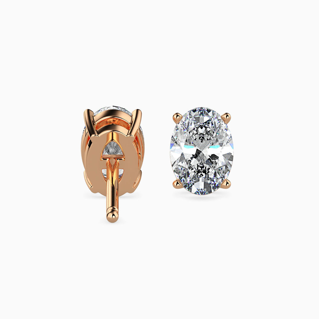 2 Carat Oval Cut Lab Diamond Solitaire Studs
