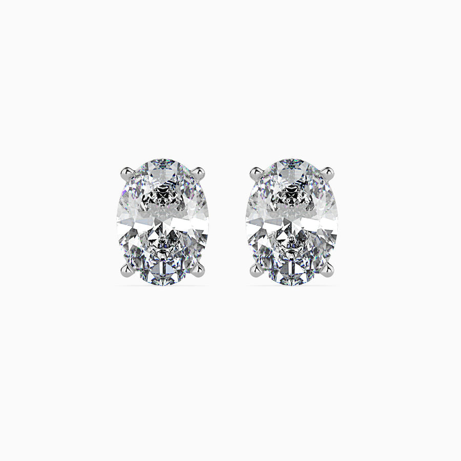 2 Carat Oval Cut Lab Diamond Solitaire Studs