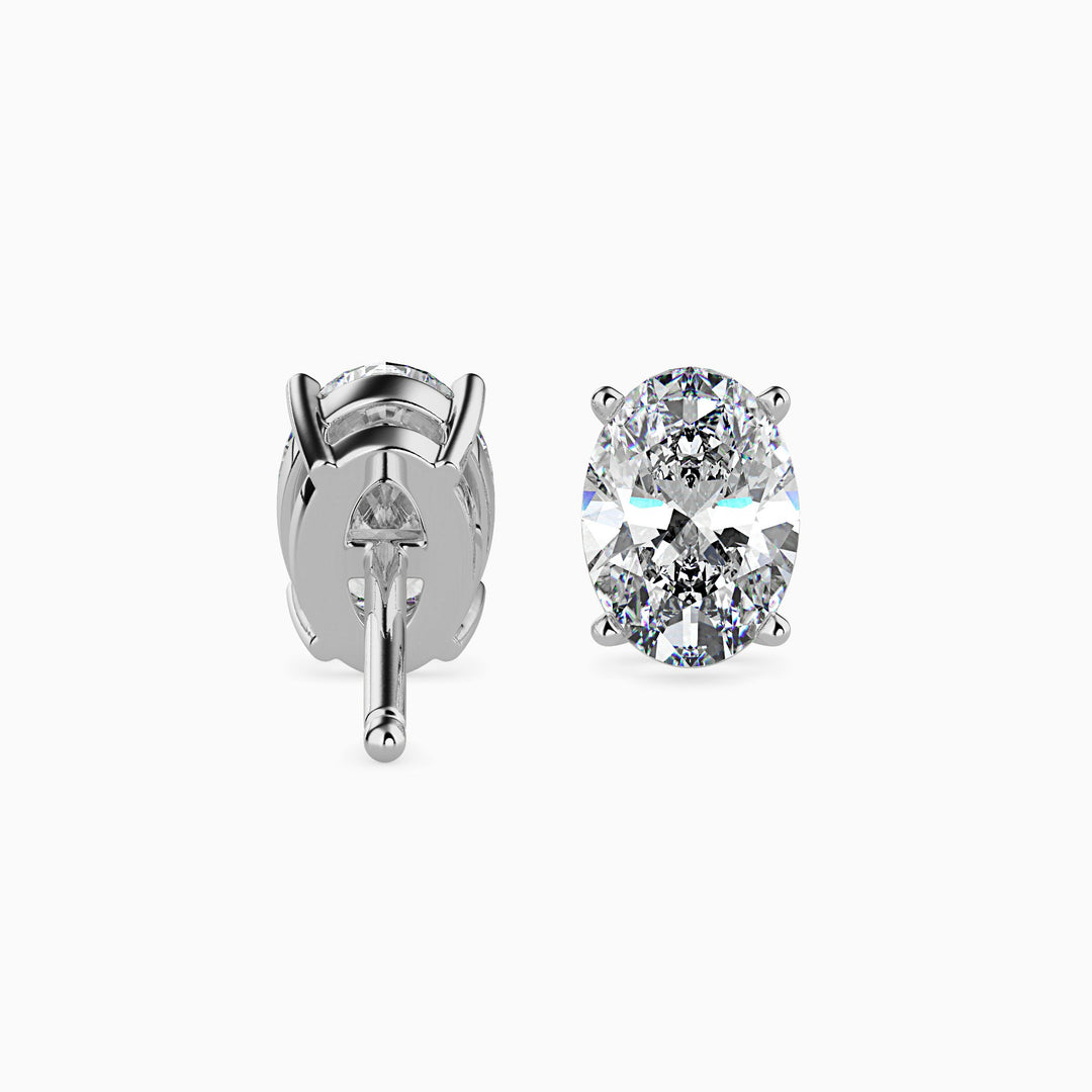 2 Carat Oval Cut Lab Diamond Solitaire Studs