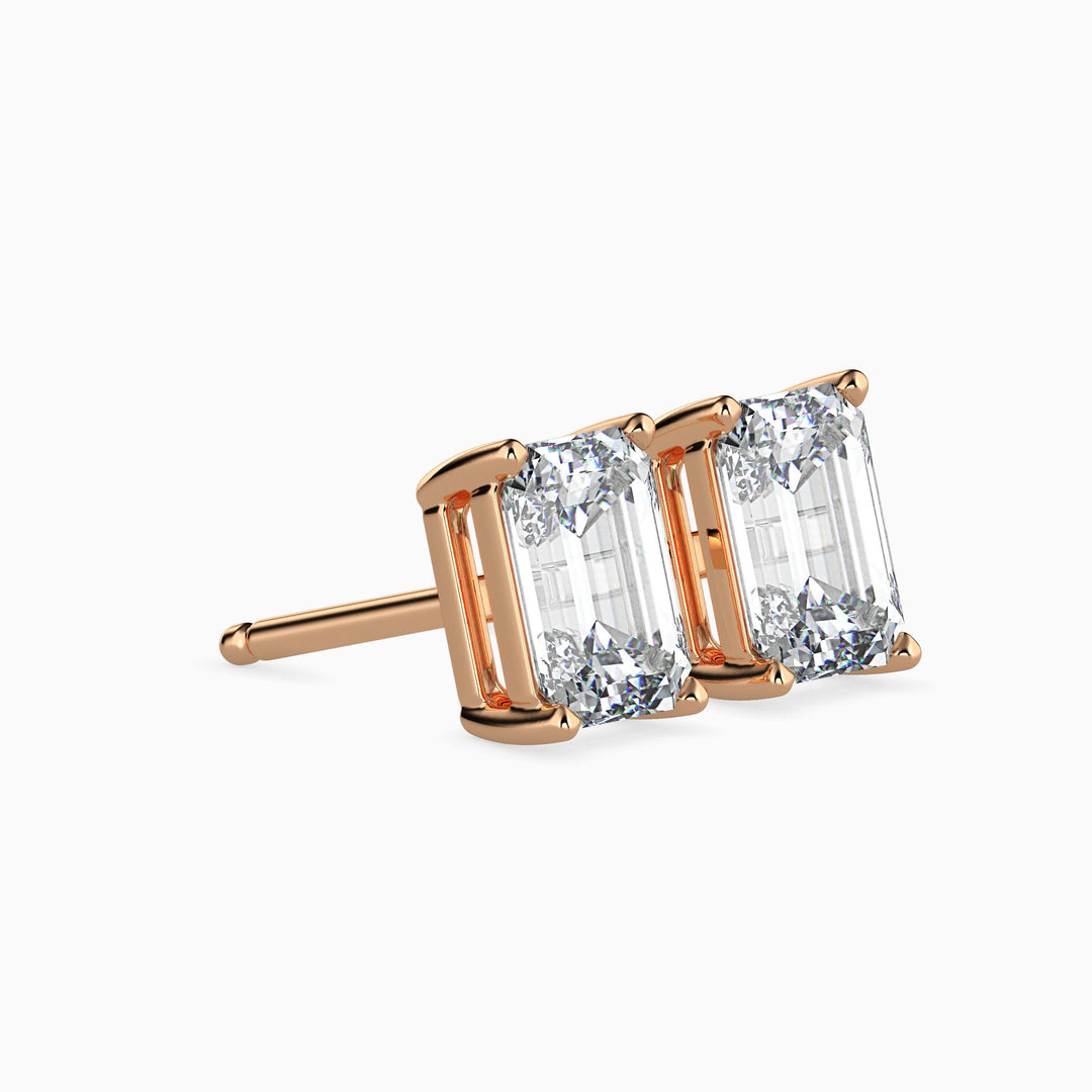 Fancy Emerald Cut Lab Diamond Solitaire Earring