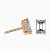 Fancy Emerald Cut Lab Diamond Solitaire Earring - Cheriva Jewels