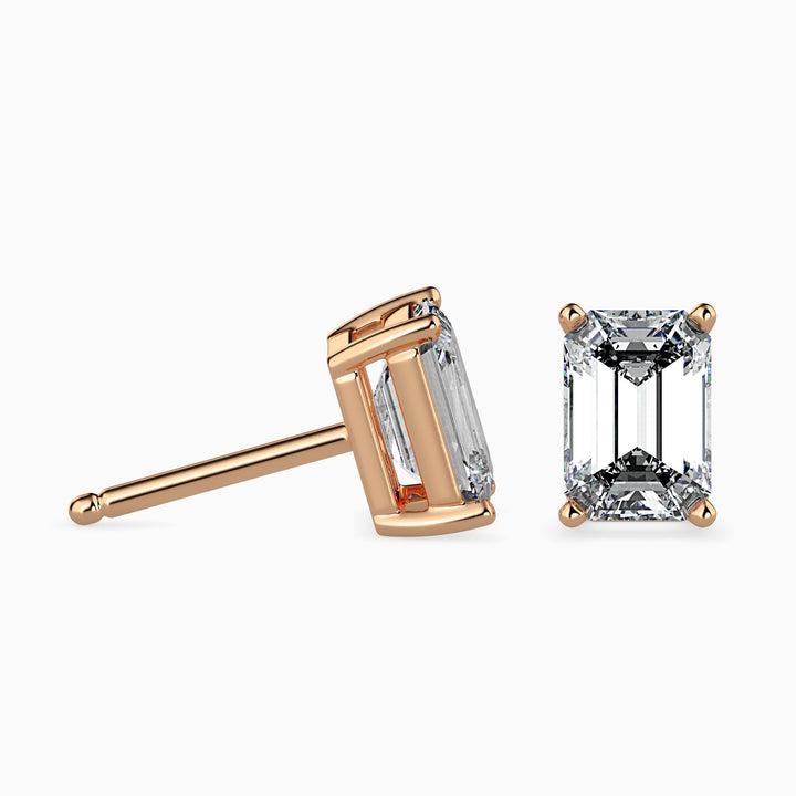 Fancy Emerald Cut Lab Diamond Solitaire Earring