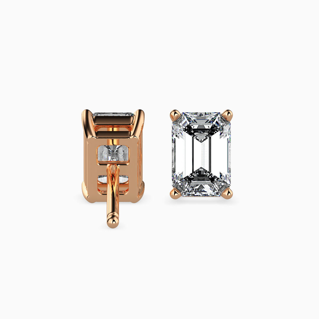 Fancy Emerald Cut Lab Diamond Solitaire Earring