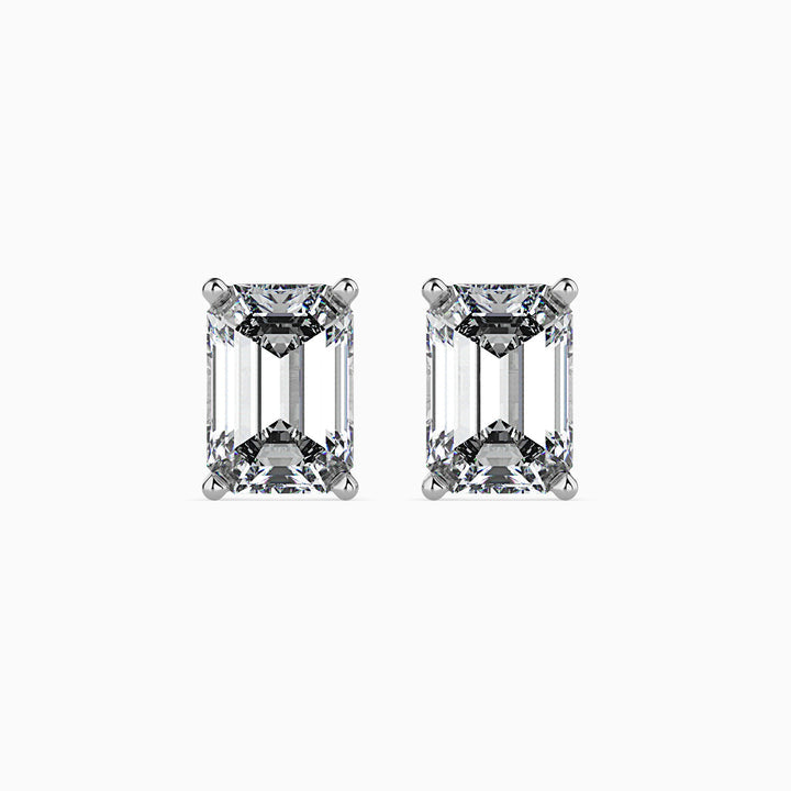 Fancy Emerald Cut Lab Diamond Solitaire Earring