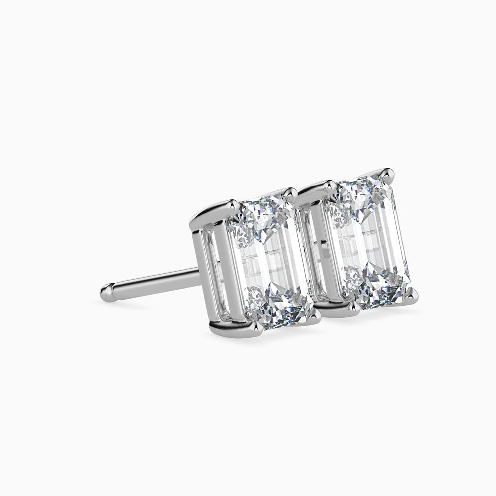 Fancy Emerald Cut Lab Diamond Solitaire Earring