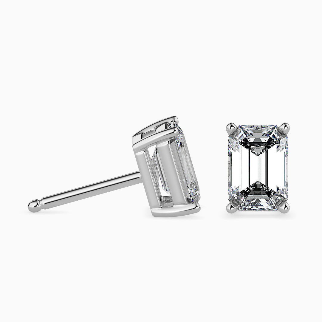 Fancy Emerald Cut Lab Diamond Solitaire Earring