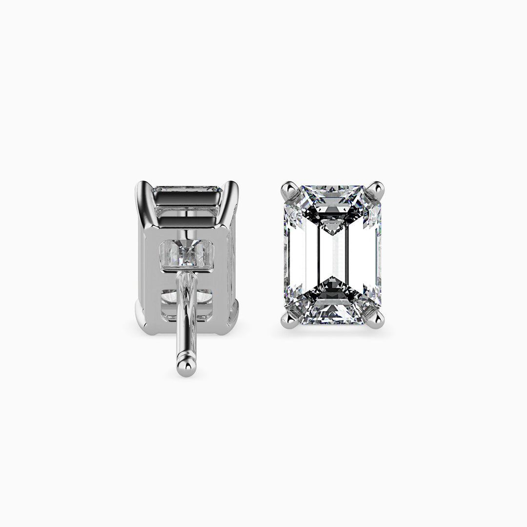 Fancy Emerald Cut Lab Diamond Solitaire Earring