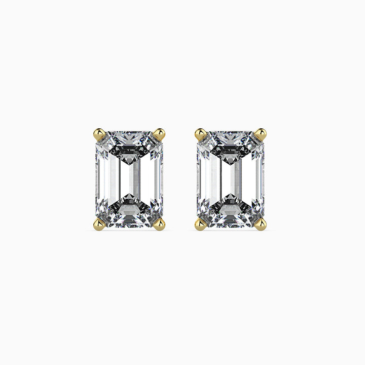 Fancy Emerald Cut Lab Diamond Solitaire Earring