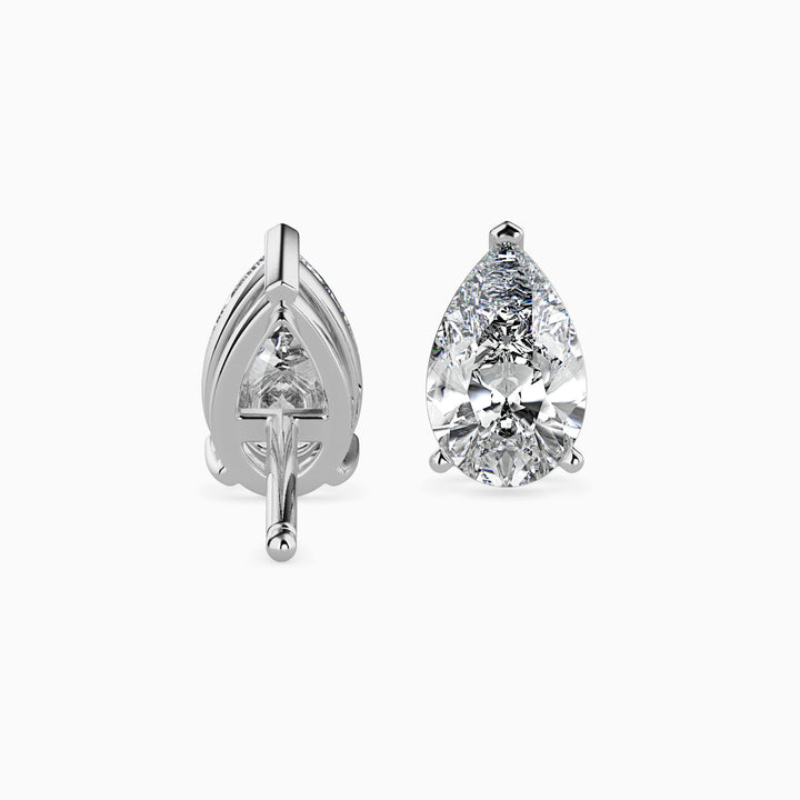 2 Carat Pear Cut Lab Diamond Solitaire Stud Earrings