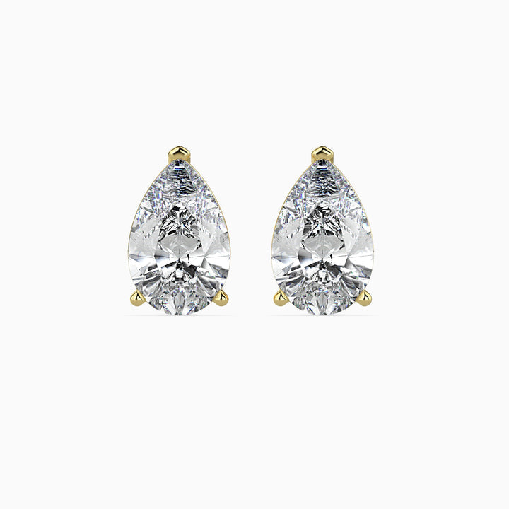 2 Carat Pear Cut Lab Diamond Solitaire Stud Earrings