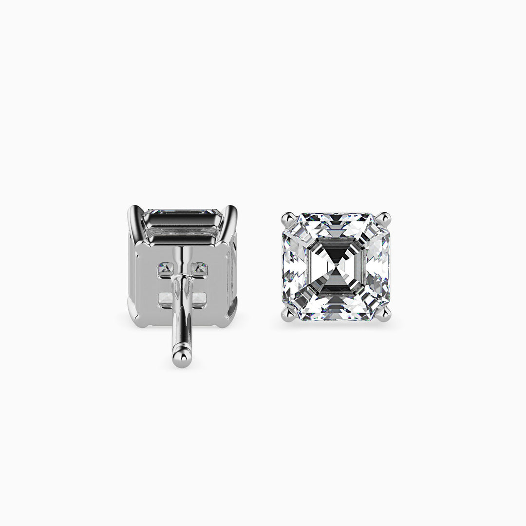 Asscher Cut Lab Diamond Solitaire Stud earrings