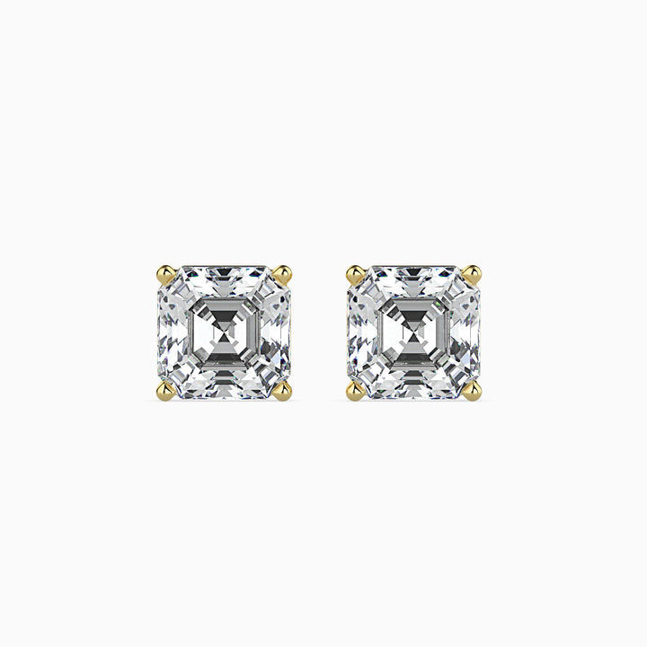 Asscher Cut Lab Diamond Solitaire Stud earrings