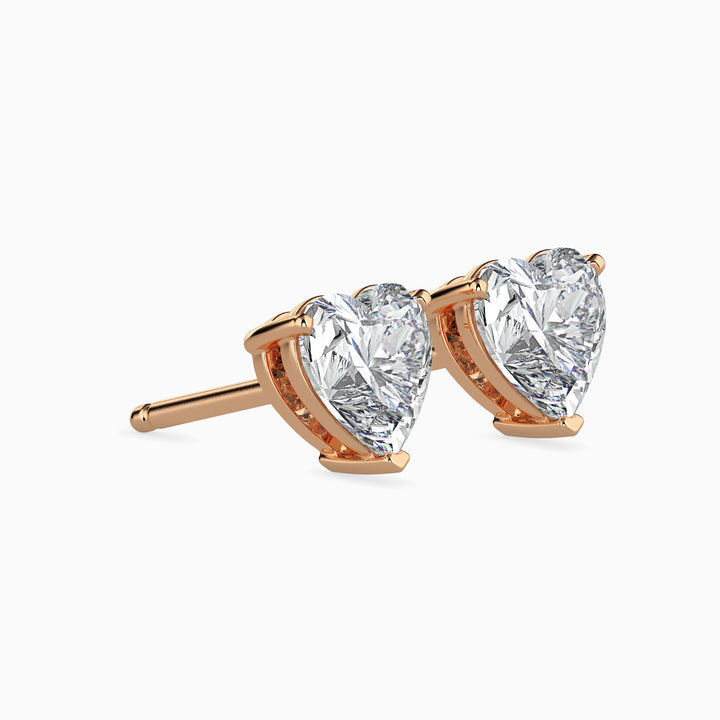 Lovely Heart Shaped Lab Diamond Studs Earring