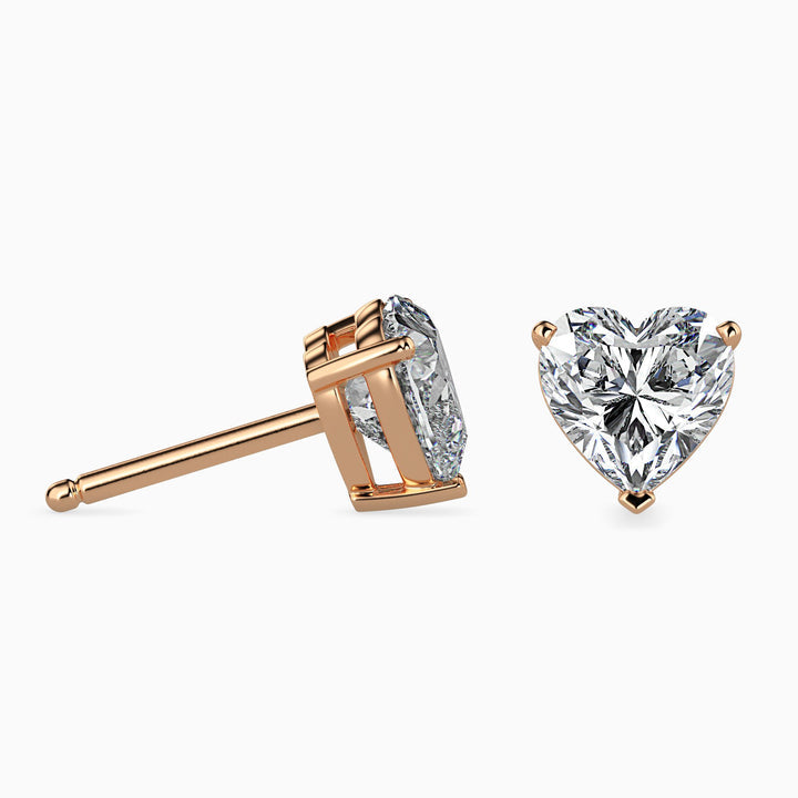 Lovely Heart Shaped Lab Diamond Studs Earring