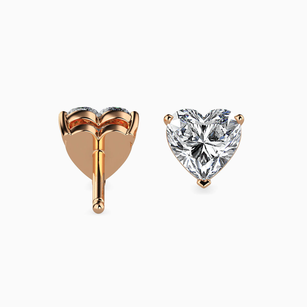 Lovely Heart Shaped Lab Diamond Studs Earring