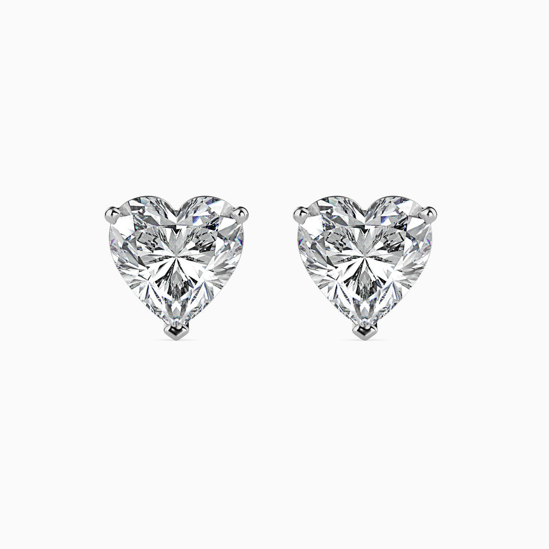 Lovely Heart Shaped Lab Diamond Studs Earring