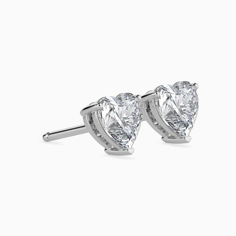 Lovely Heart Shaped Lab Diamond Studs Earring