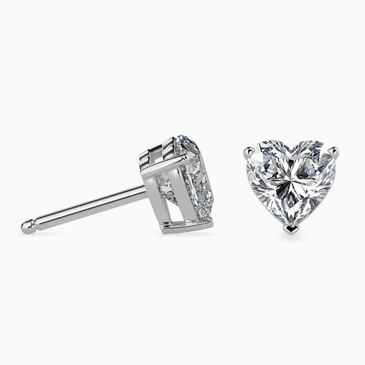 Lovely Heart Shaped Lab Diamond Studs Earring