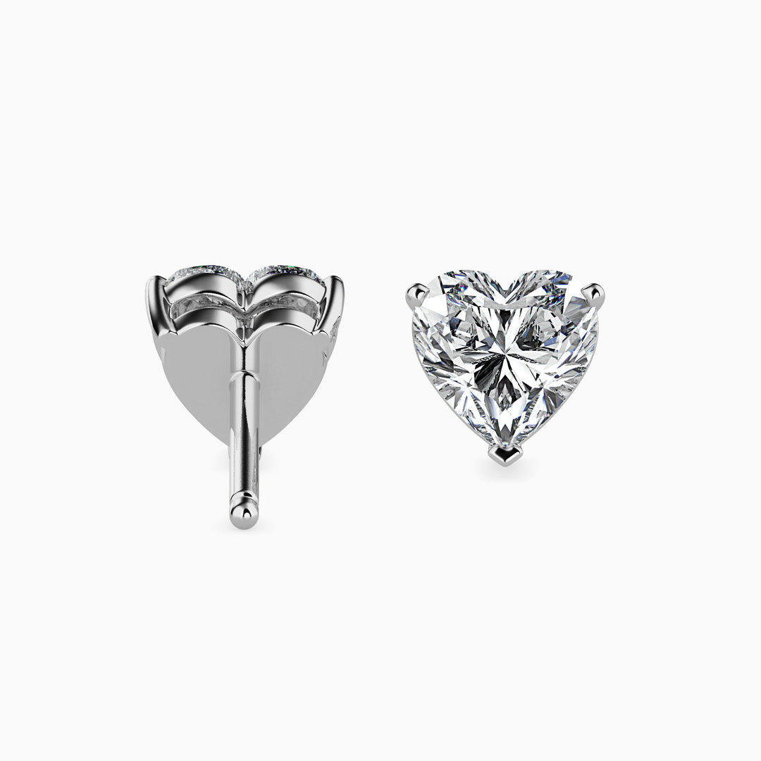 Lovely Heart Shaped Lab Diamond Studs Earring