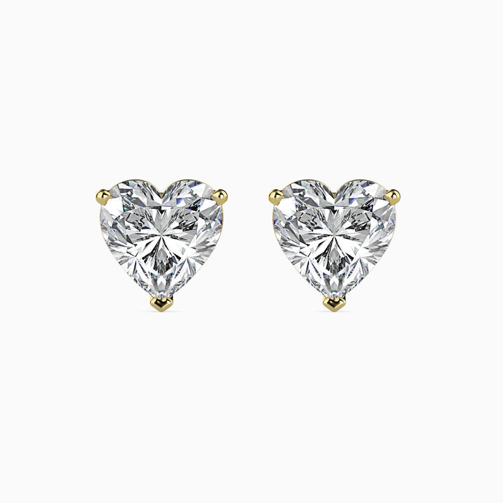 Lovely Heart Shaped Lab Diamond Studs Earring