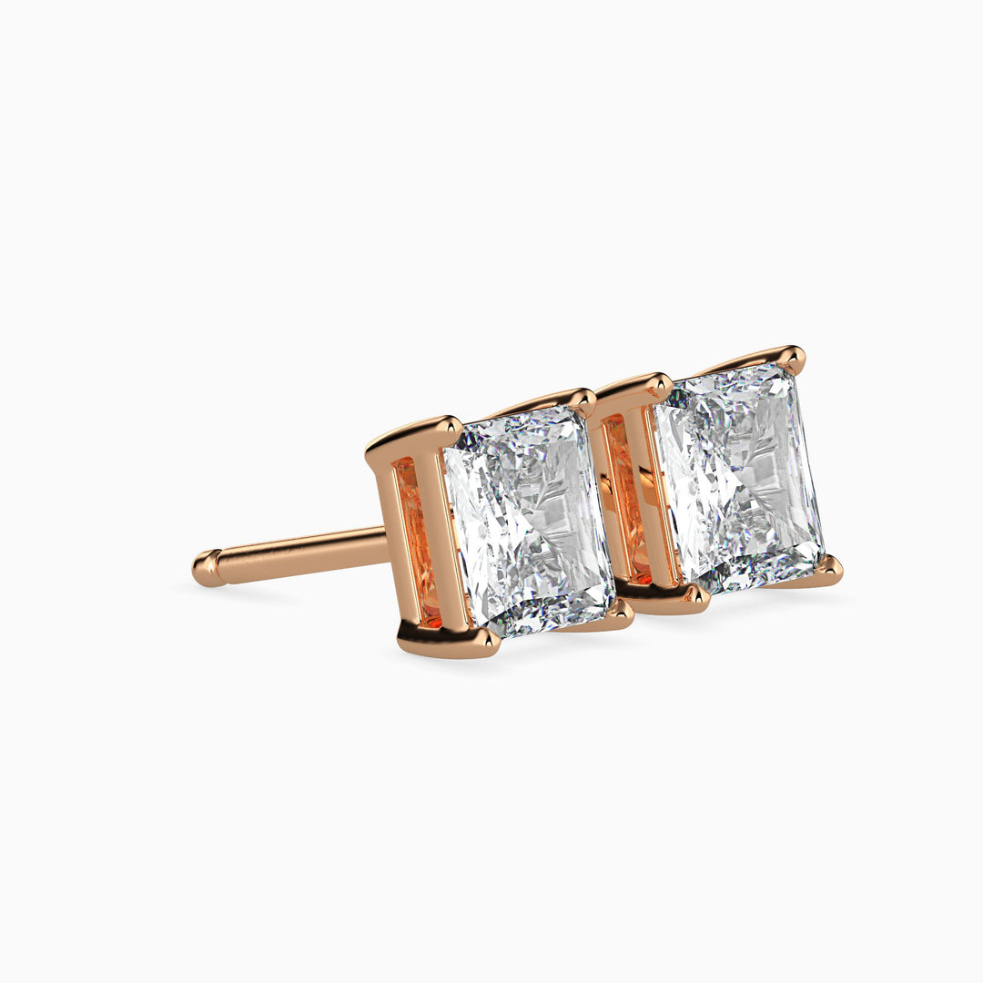 Fancy Radiant Cut Lab Diamond Stud Earring