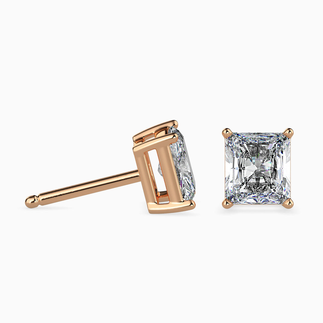 Fancy Radiant Cut Lab Diamond Stud Earring