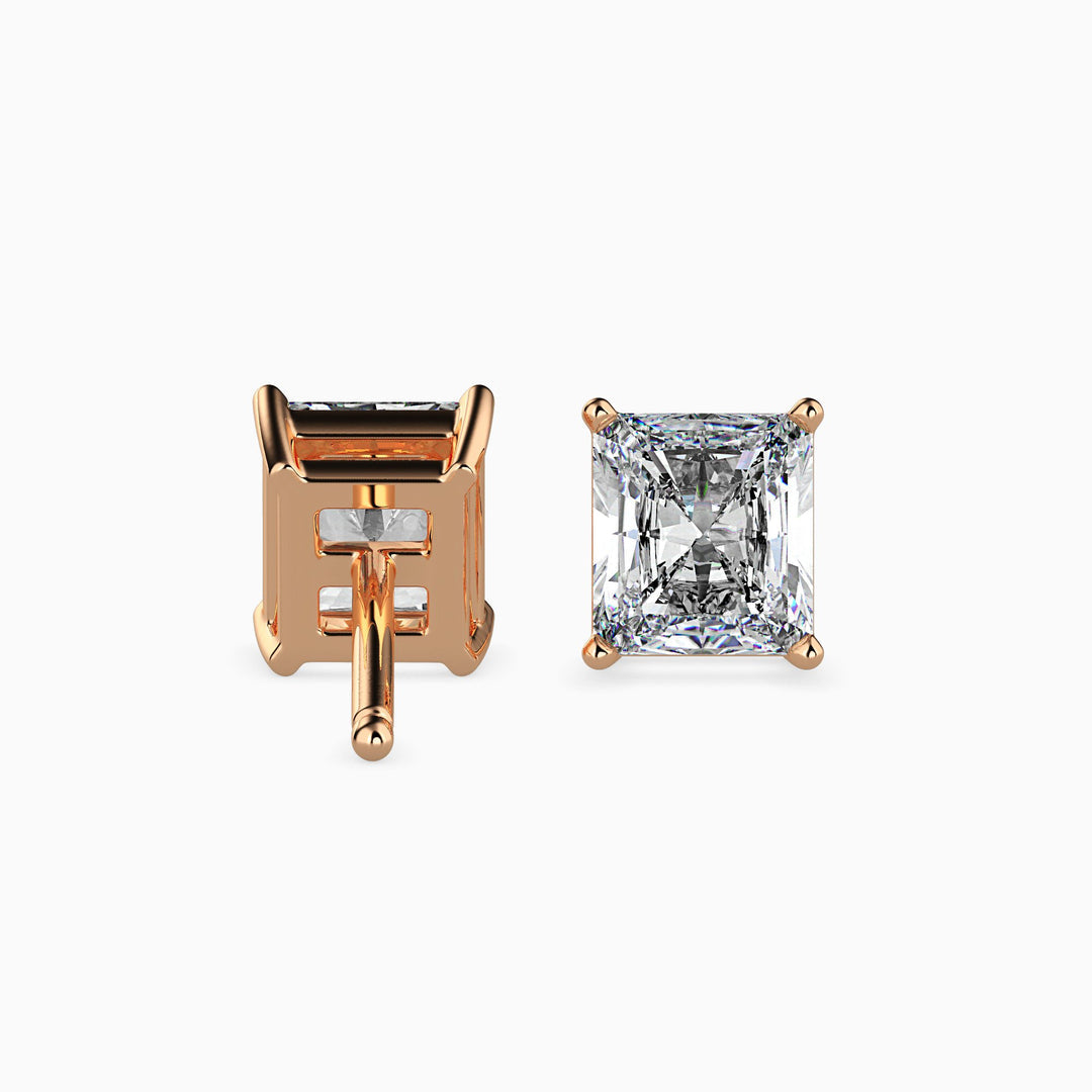 Fancy Radiant Cut Lab Diamond Stud Earring
