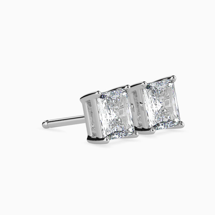 Fancy Radiant Cut Lab Diamond Stud Earring