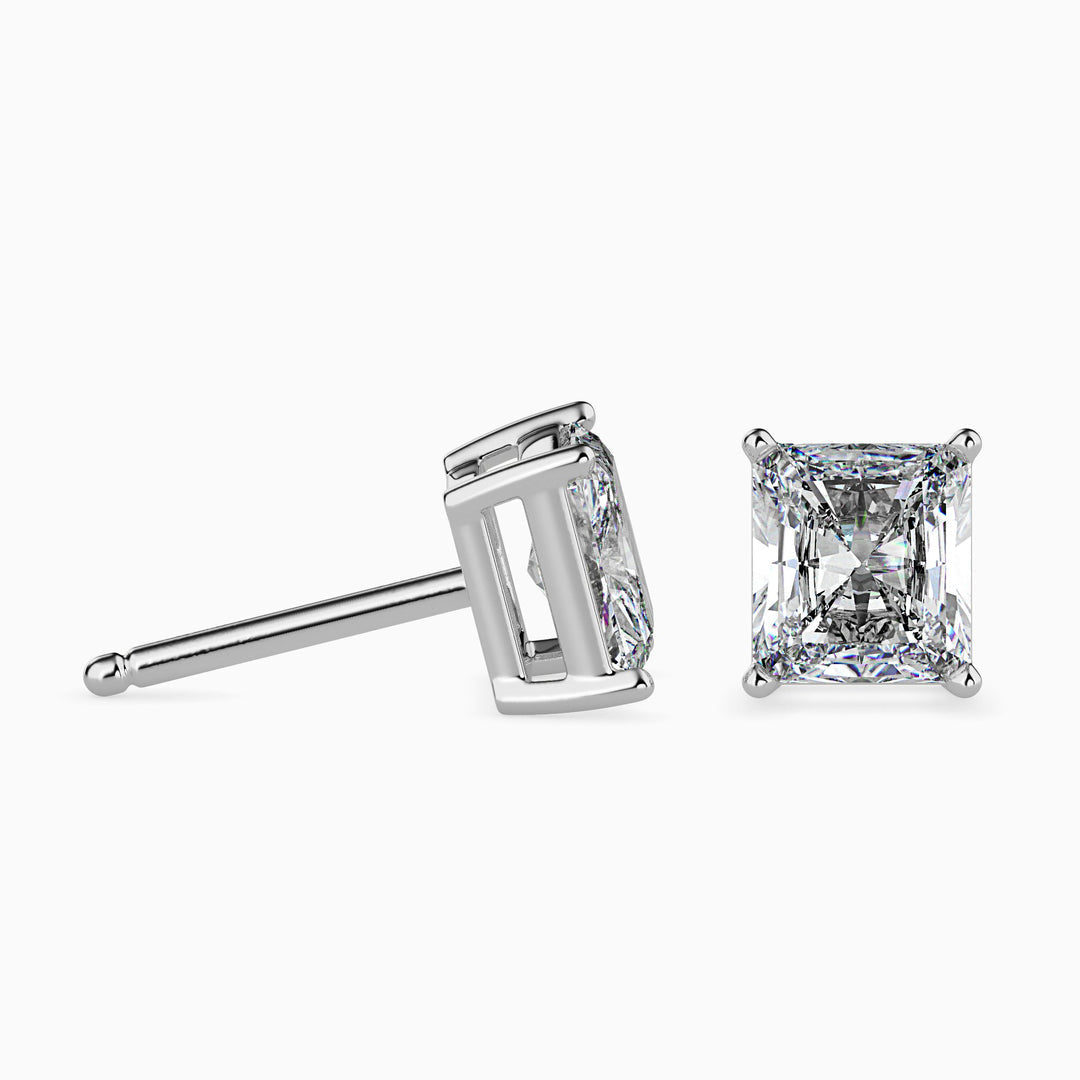Fancy Radiant Cut Lab Diamond Stud Earring