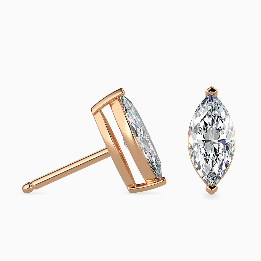 1 Carat Marquise Lab Daimond Solitaire Earring