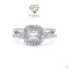 Lab Diamond Double Halo Wedding Ring Set