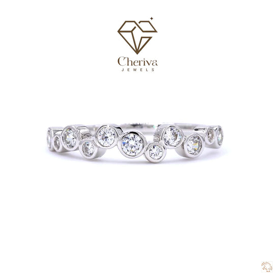 Vintage victorian two-row filigree style diamond ring for engagement.