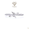 Silver Branched Shape Ring With Round Cut Diamonds