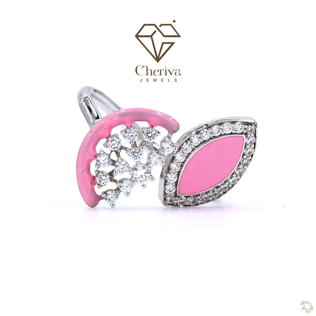 Toi Et Moi Pink Pear Shape lab Diamond Ring