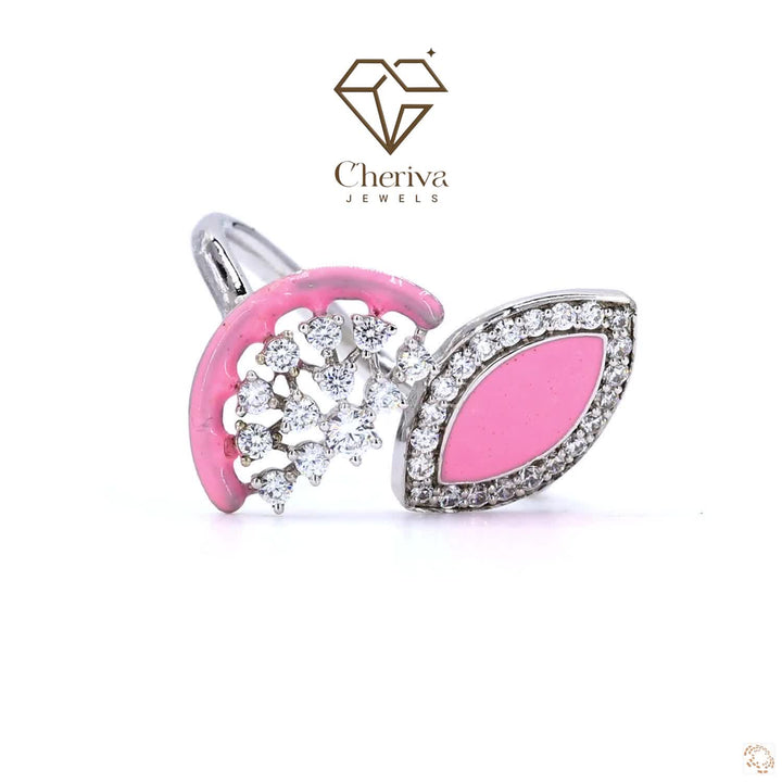 Toi Et Moi Pink Pear Shape lab Diamond Ring
