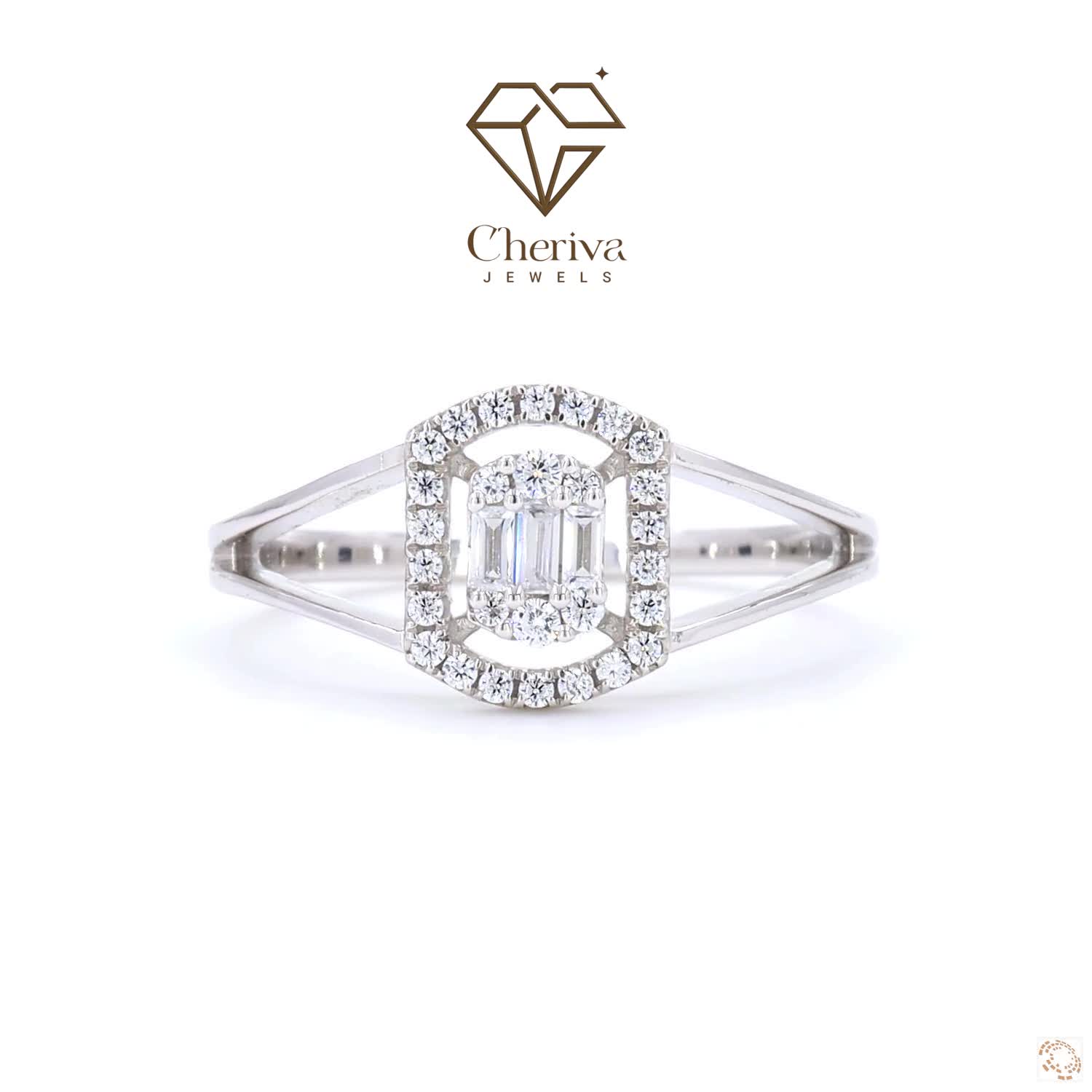 Round Cut Lab Diamond Halo Engagement Ring