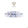 Oval Cut Three Stone Diamond Engagement Ring