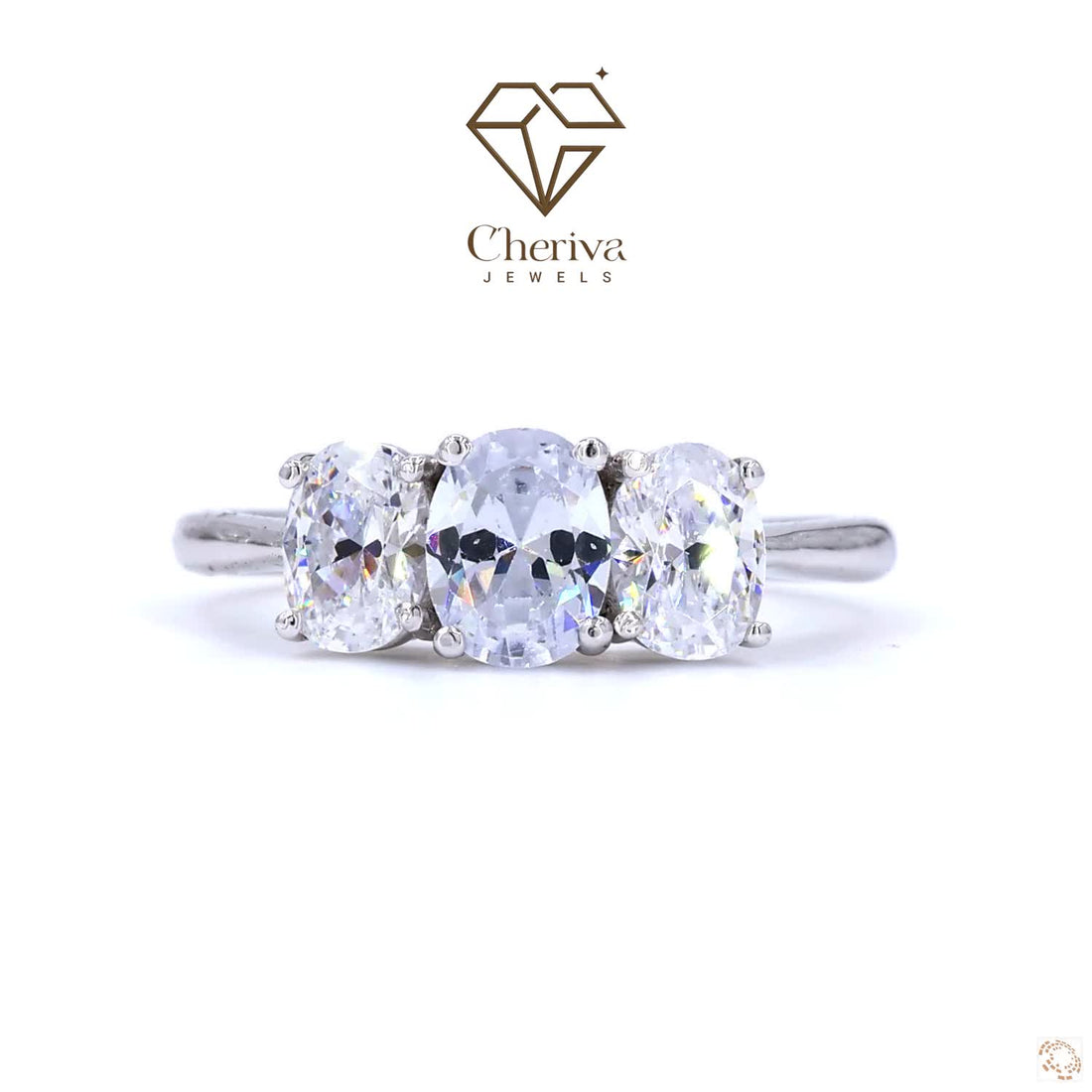Oval Cut Three Stone Diamond Engagement Ring