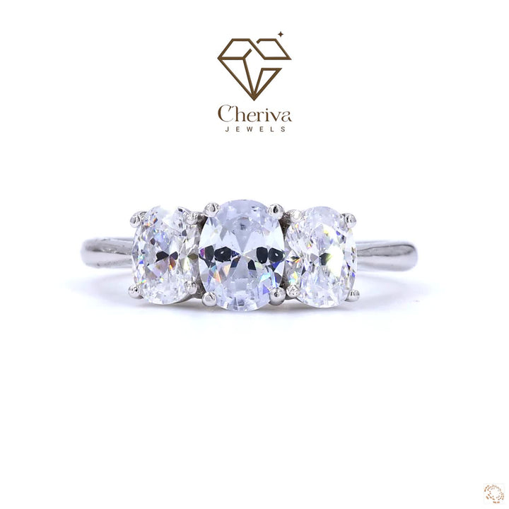 Oval Cut Three Stone Diamond Engagement Ring