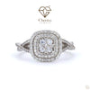Lab Diamond Vintage Double Halo Engagement Ring