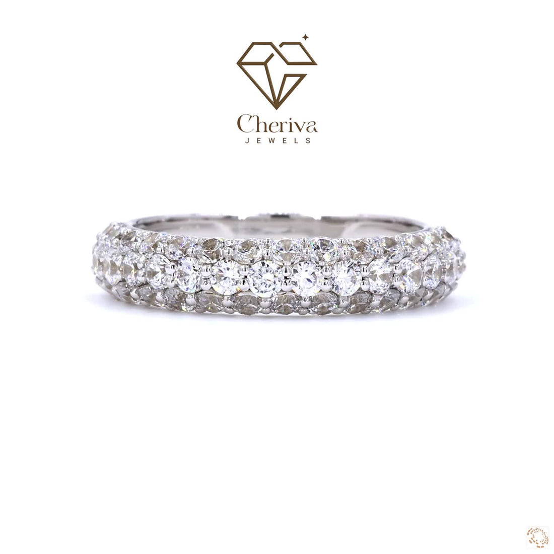 Cluster Round Cut Lab Diamond Full Eternity Band